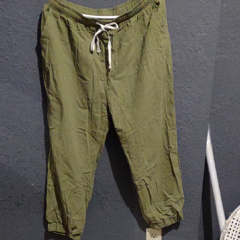 Men's Olive Green Casual Pants